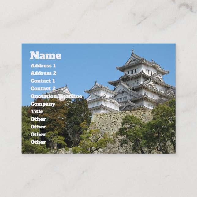 Tarjeta De Visita Castillo de Himeji 姫 路 城, Hyogo, Japón (Anverso)
