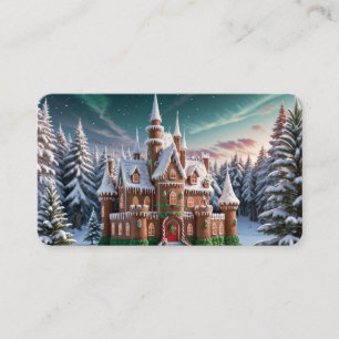 Tarjeta De Visita Castillo de pan de jengibre del Bosque de Navidad 