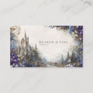 Tarjeta De Visita Castillo Encantado de Cuento de Hadas Valle Floral