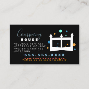 Tarjeta De Visita Castillo Inflable Casa de Salto Alquiler de Fiesta
