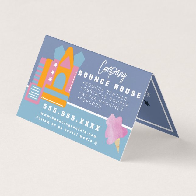 Tarjeta De Visita Castillo inflable Salto Casa Bonza Alquiler Fiesta (Anverso)