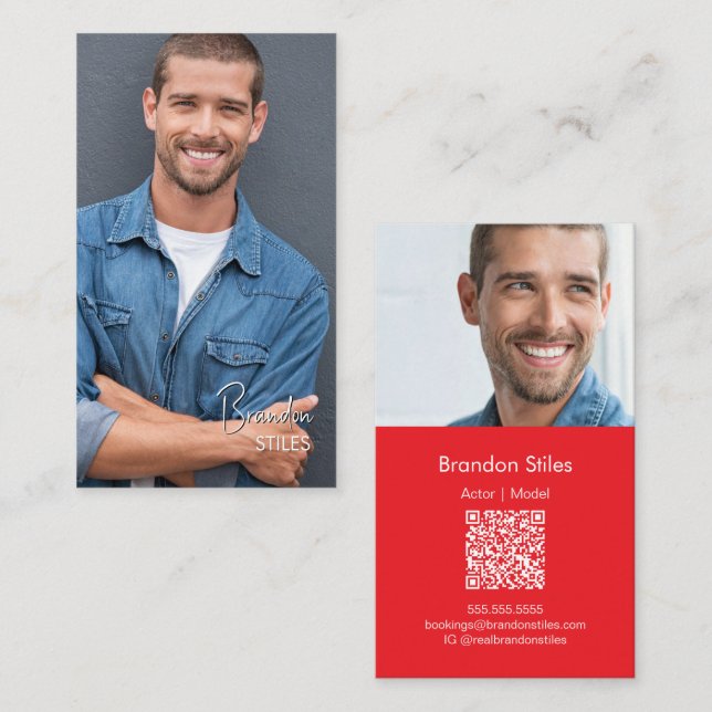Tarjeta De Visita Casting Essentials Photo Business Card | QR Code (Anverso / Reverso)