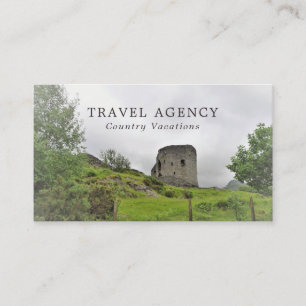 Tarjeta De Visita Castle Landscape, agente de viajes