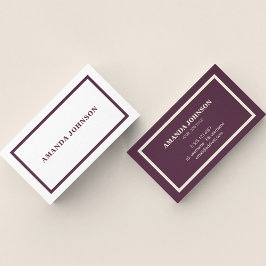 Tarjeta De Visita Casual blanco y púrpura moderno y limpio