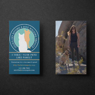 Tarjeta De Visita Cat and Dog Pet Sitter Dog Walker Photo