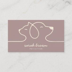 Tarjeta De Visita Cat Dog Line Art Petsitter veterinario veterinario