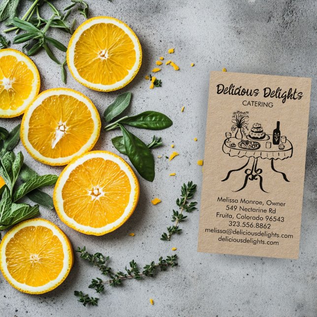 Tarjeta De Visita Catálogo Chef Planificación de Eventos PERSONALIZA (Catering Chef Event Planning Food CUSTOM Kraft Business Card
)