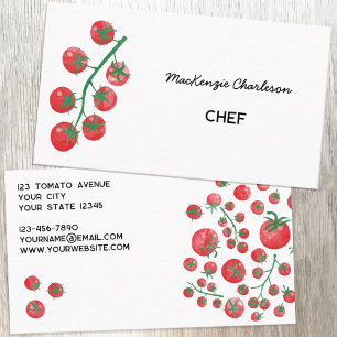 Tarjeta De Visita Catálogo de Tomate Watercolor Chef