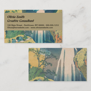 Tarjeta De Visita Catarata Amida de Hokusai Japón Catarata 