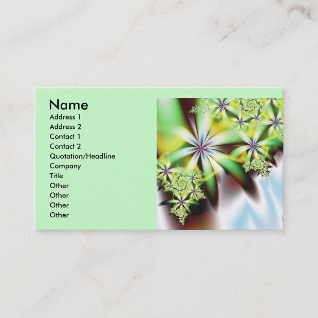 Tarjeta De Visita Catarata Guay Resumen arte fractal fino (Anverso)