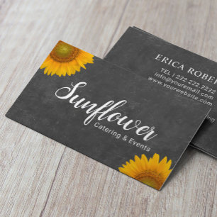 Tarjeta De Visita Cataratas y eventos de girasol Cartón de estilo vi