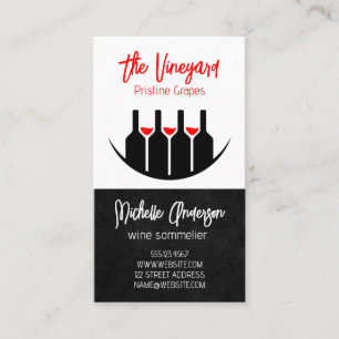 Tarjeta De Visita Catas de Vino Botellas y Copas