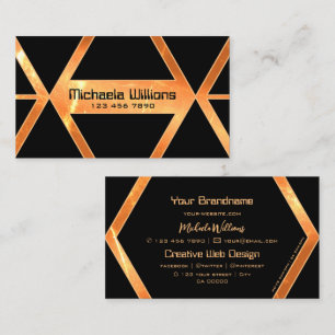 Tarjeta De Visita Catcher ocular Shimmery Coral Negro Geométrico Est