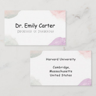 Tarjeta De Visita Catedrático Universitario Pastel Suave Elegante Ac