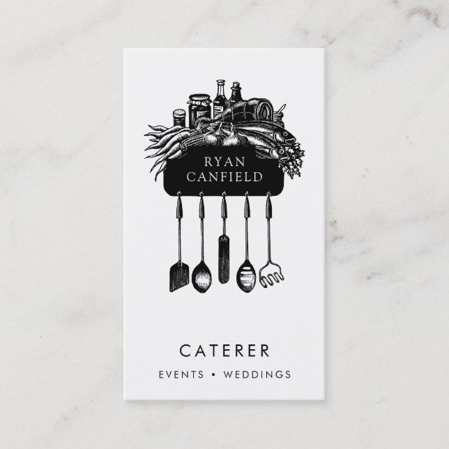 Tarjeta De Visita Caterer De Eventos Y Bodas (Anverso)