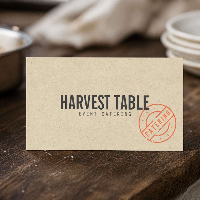 Tarjeta De Visita Catering de Granja a Mesa Kraft Rústico (Subido por el creador)