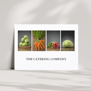 Tarjeta De Visita Catering de Verduras Blancas Elegantes