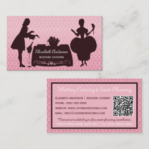 Tarjeta De Visita Catering para Bodas Rosadas