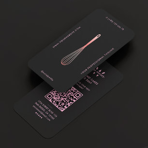 Tarjeta De Visita Caterista Mínimo Pastelero Batidor de Repostería N