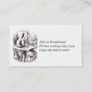 Tarjeta De Visita Caterpillar Hookah y Alice