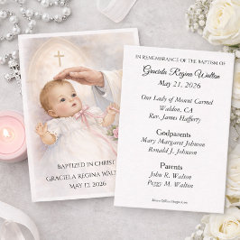 Tarjeta De Visita Catholic Baby Girl Baptismal Remembrance Holy Card