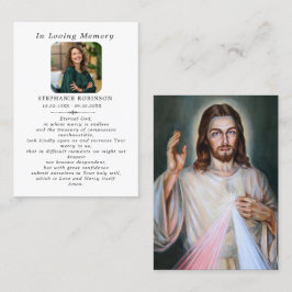 Tarjeta De Visita Catholic Divine Mercy Jesus Funeral Prayer Card