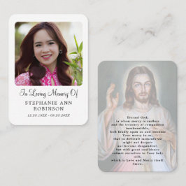 Tarjeta De Visita  Catholic Divine Mercy Jesus Funeral Prayer Card