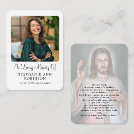 Tarjeta De Visita  Catholic Divine Mercy Jesus Funeral Prayer Card