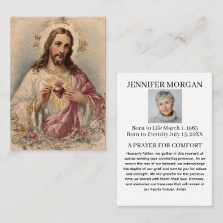 Tarjeta De Visita Catholic Funeral Memorial Jesus Prayer Holy Card