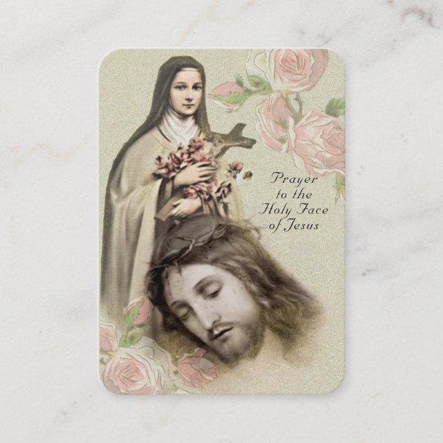 Tarjeta De Visita Catholic Prayer Holy Face St. Therese Religious (Anverso)