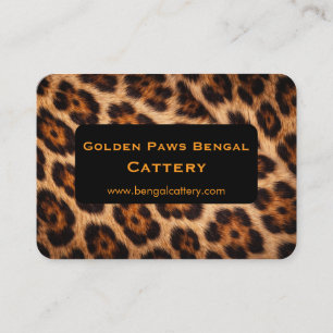 Tarjeta De Visita Cattery de gato Bengal personalizable 