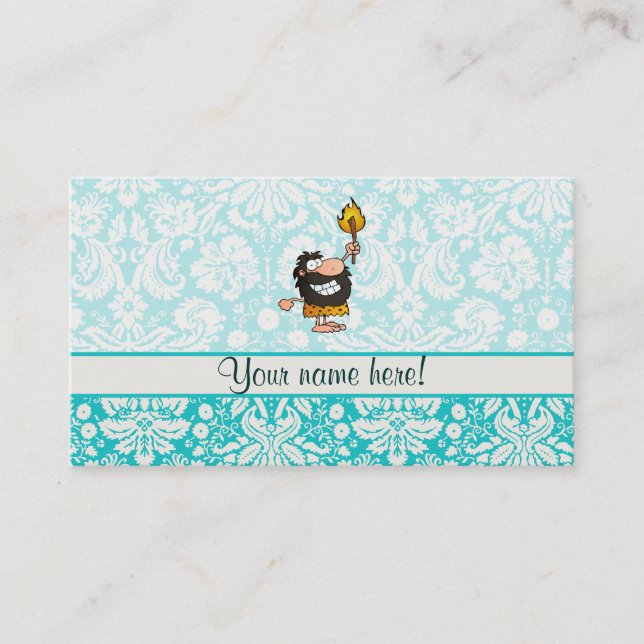 Tarjeta De Visita Caveman; Cute (Anverso)