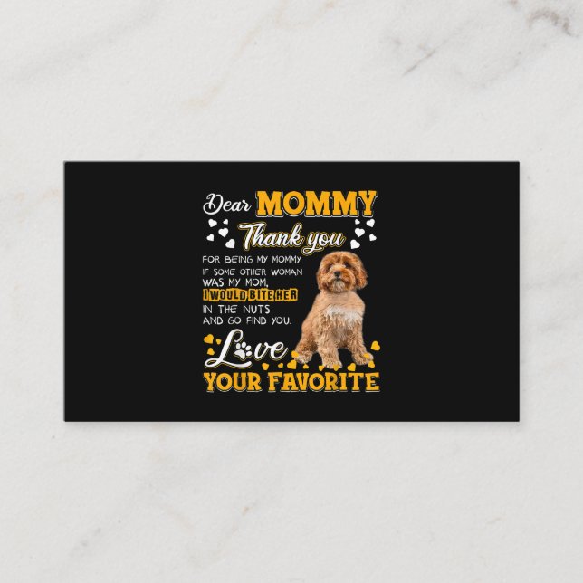 Tarjeta De Visita Cavoodle Querida Mami Gracias Por Ser Mi Mami (Anverso)