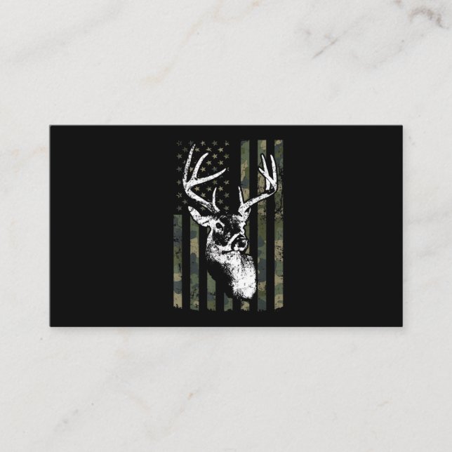 Tarjeta De Visita Caza de ciervos Whitetail Buck en EE.UU. Camuflage (Anverso)