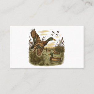 Tarjeta De Visita Caza-Retro-Pato-Ánade-Real,