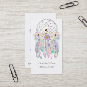 Tarjeta De Visita Cazador de sueños hada ética Boho Flechas Plumas