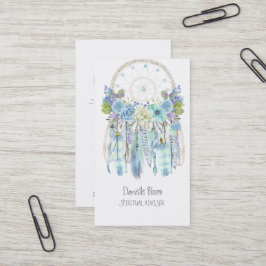 Tarjeta De Visita Cazador de sueños tribal boho flechas flores