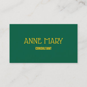 Tarjeta De Visita Cazador Verde Dorado Amarillo Naranja Elegante Mod
