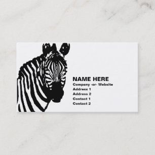 Tarjeta De Visita cebra.