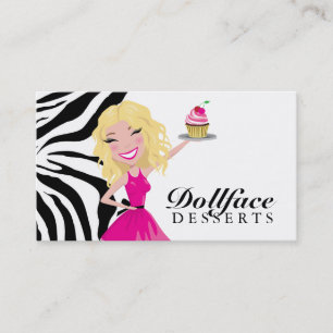 Tarjeta De Visita Cebra de Blondie de 311 postres de Dollface