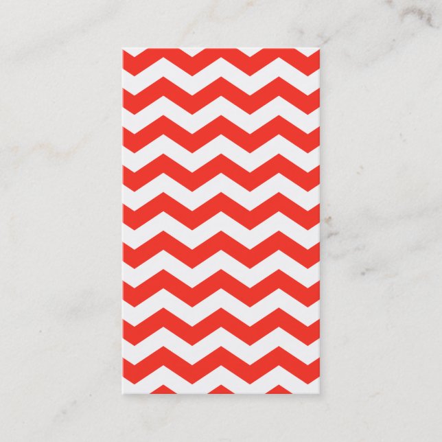 Tarjeta De Visita Cebra en Zig Zag Rojo y Blanco (Anverso)