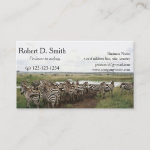 Tarjeta De Visita cebra profesional de ciencia de animales salvajes 
