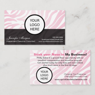 Tarjeta De Visita Cebra Rosa Agregar Logo