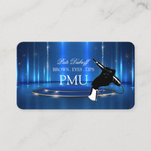 Tarjeta De Visita Cejas Después del tratamiento Azul PMU Microbladin