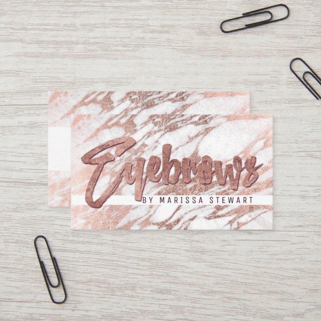 Tarjeta De Visita Cejas elegantes elegantes del mármol del oro del (Anverso/Reverso In Situ)