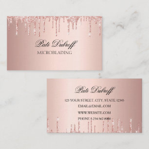 Tarjeta De Visita Cejas Microblading Cejas Brillo Rosa Dorado