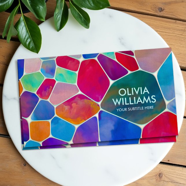 Tarjeta De Visita Celdas abstractas - salpicaduras de acuarela (Subido por el creador)