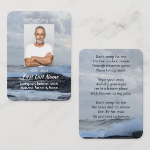 Tarjeta De Visita Celebración Cristiana de la Vida Recuerdo del Océa