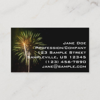 Tarjeta De Visita Celebración de feriado de fuegos artificiales de o