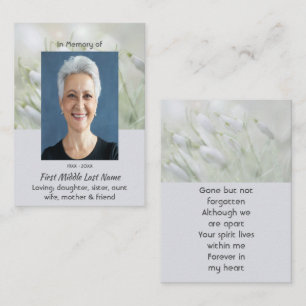 Tarjeta De Visita Celebración de la Vida Flores de Snowdrop